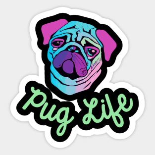 Pug Life Vaporwave Dog Lover Puppy Sticker